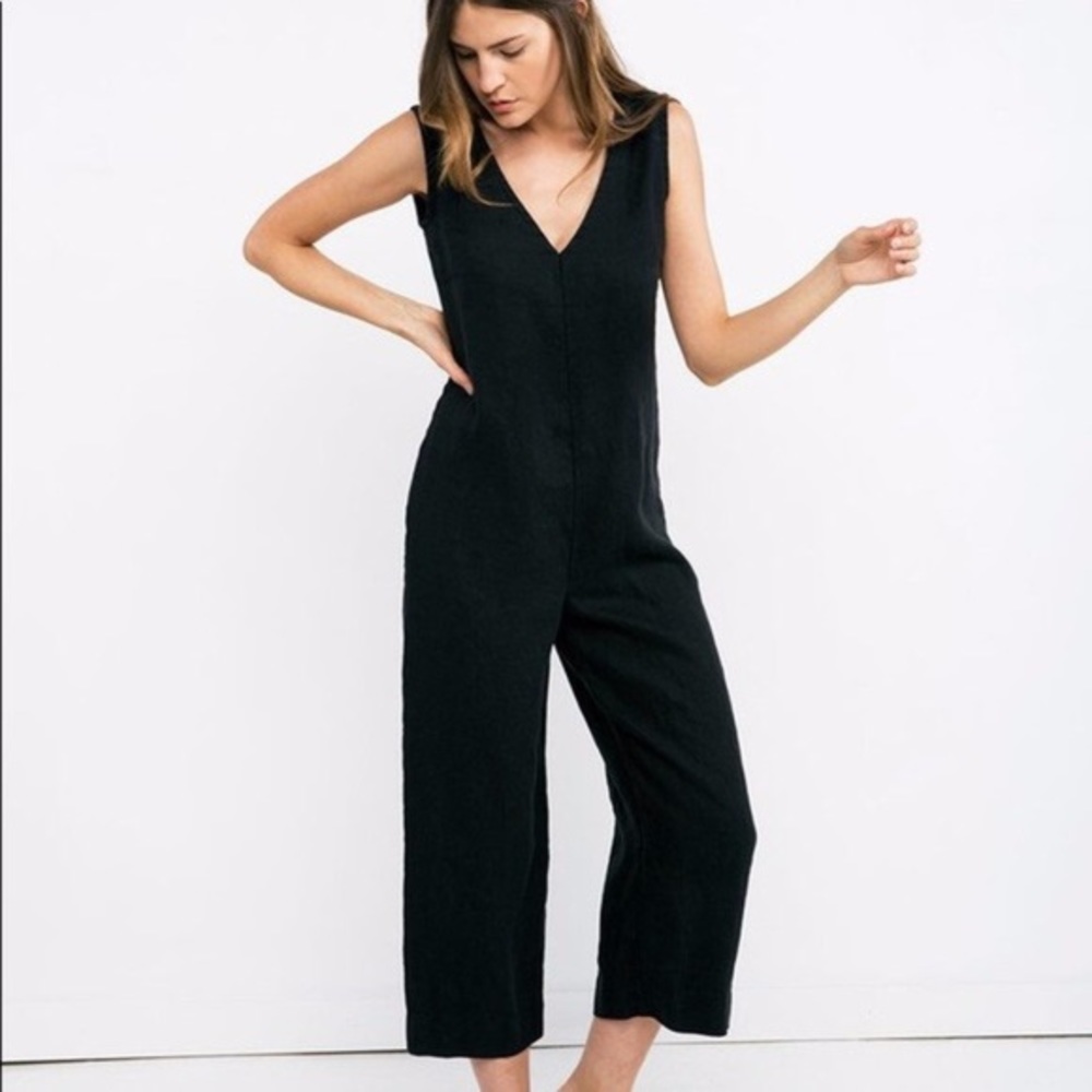 Elizabeth Suzann Mara Jumpsuit in Black Linen